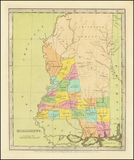 43-Mississippi Map By David Hugh Burr