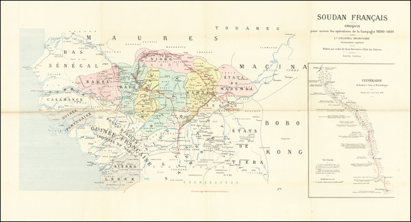 64-West Africa Map By Louis Archinard