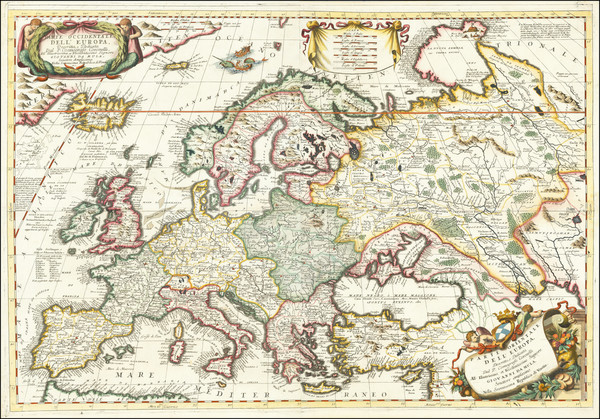 38-Europe Map By Vincenzo Maria Coronelli