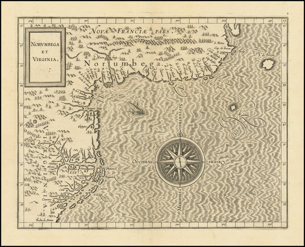 64-New England and Mid-Atlantic Map By Cornelis van Wytfliet