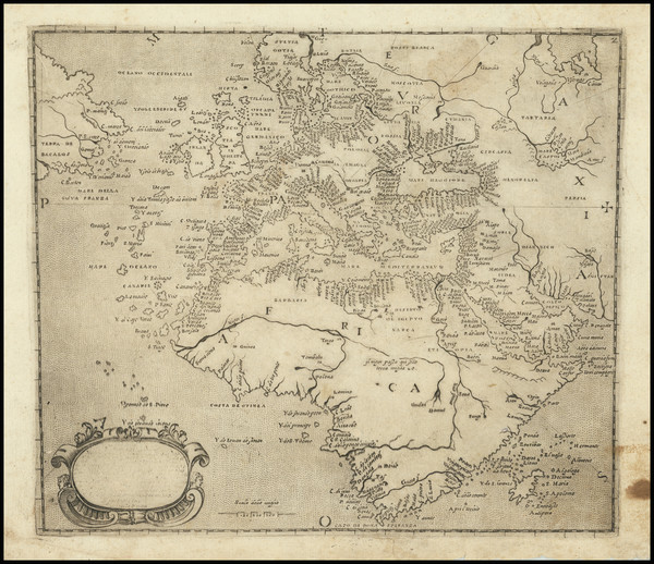 19-Atlantic Ocean, Europe, Middle East, Africa and Eastern Canada Map By Domenico Zenoi / Orazio B