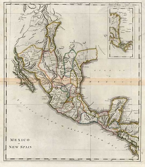 81-Texas, Southwest, Rocky Mountains and Mexico Map By Mathew Carey