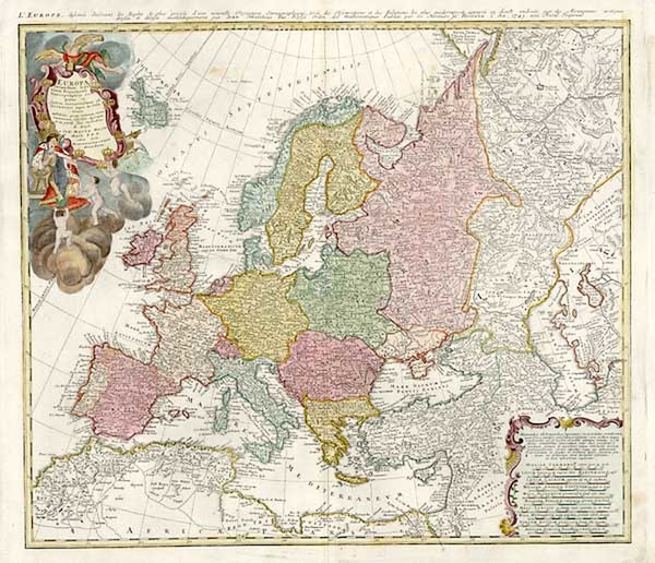 8-Europe and Europe Map By Johann Matthaus Haas