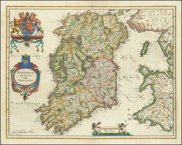 64-Ireland Map By Willem Janszoon Blaeu