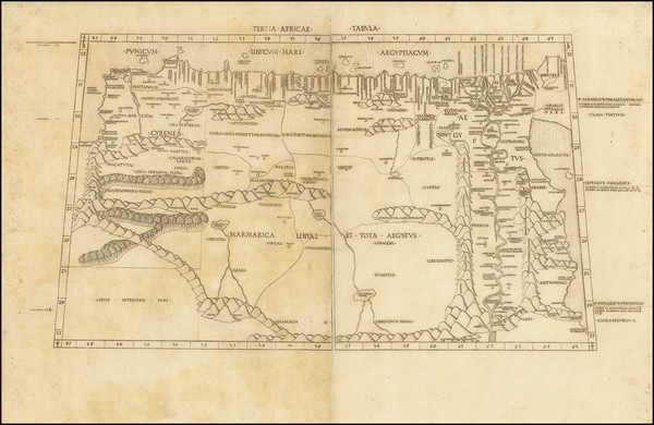 51-Africa, Egypt and North Africa Map By Claudius Ptolemy / Conrad  Swenheym 