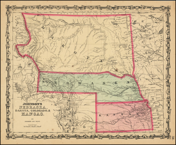 3-Kansas, Nebraska, North Dakota, South Dakota, Colorado, Colorado, Montana and Wyoming Map By Al