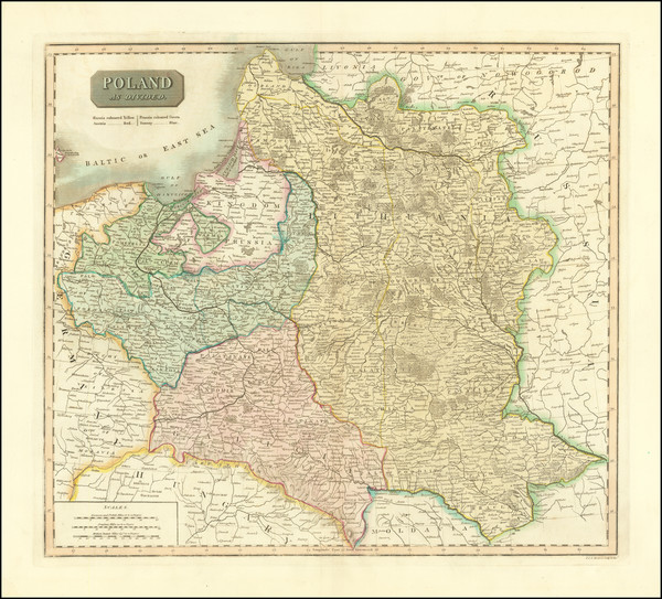 88-Poland, Baltic Countries and Germany Map By John Thomson