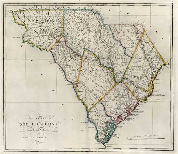 90-Southeast Map By Mathew Carey