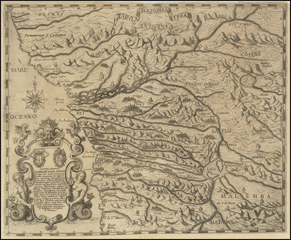 87-West Africa Map By Filippo Pigafetta / Theodor De Bry