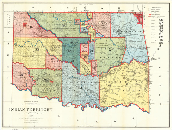 62-Oklahoma & Indian Territory Map By U.S. General Land Office