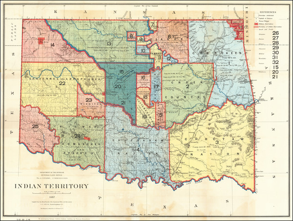 48-Oklahoma & Indian Territory Map By U.S. General Land Office