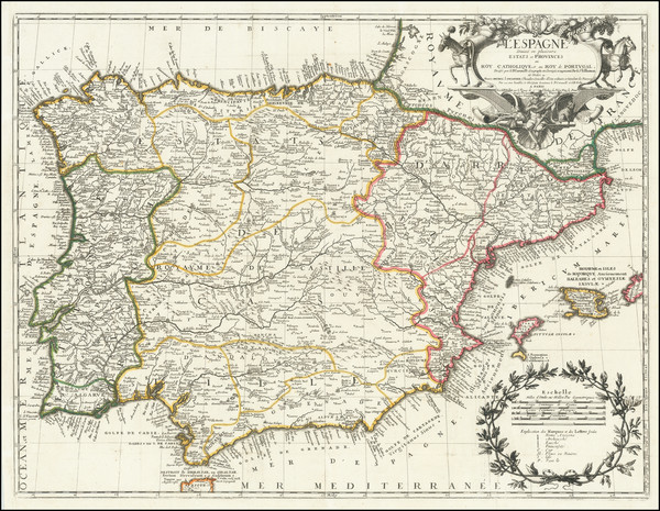 54-Spain and Portugal Map By Jean-Baptiste Nolin