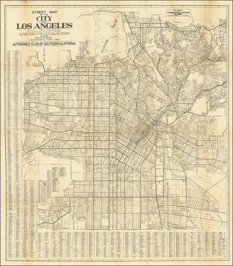 24-Los Angeles Map By Automobile Club of Southern California