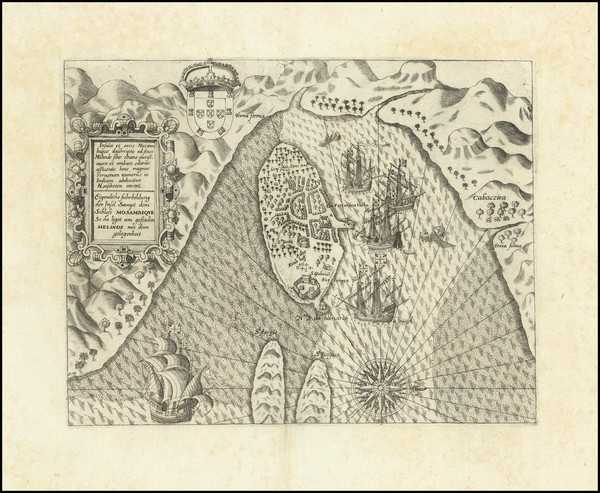 66-East Africa and African Islands, including Madagascar Map By Theodor De Bry