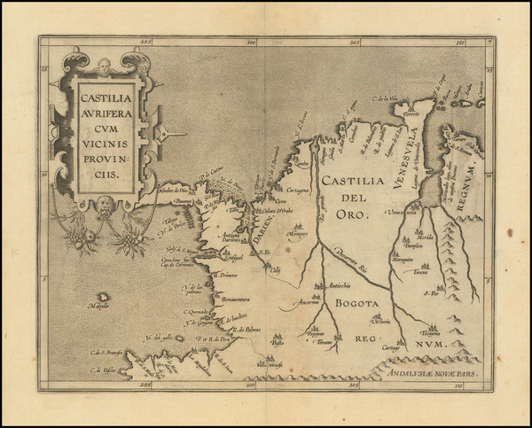 88-Colombia Map By Cornelis van Wytfliet