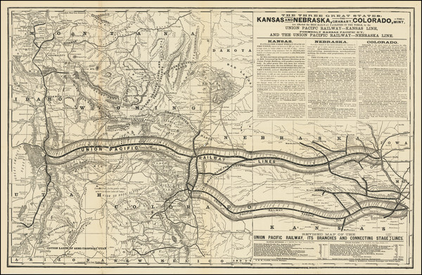 27-Kansas, Nebraska, Colorado, Utah, Colorado, Idaho, Montana, Utah and Wyoming Map By Rand McNall