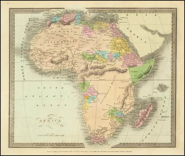 68-Africa Map By David Hugh Burr