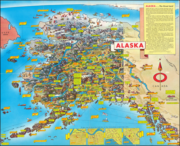 49-Alaska and Pictorial Maps Map By Don Bloodgood