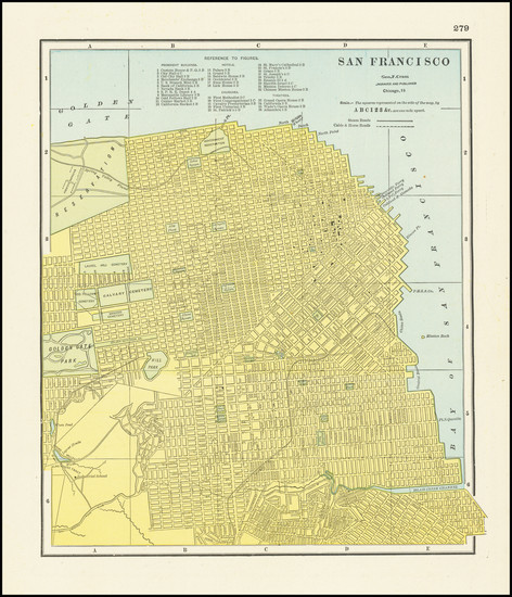 98-San Francisco & Bay Area Map By George F. Cram