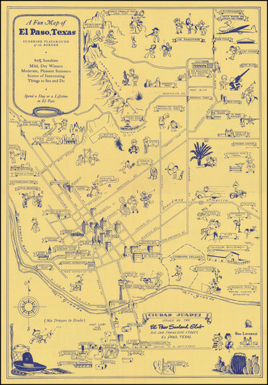 93-Texas and Pictorial Maps Map By Anonymous