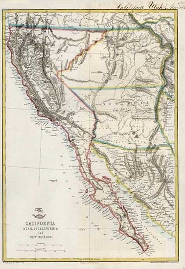 70-Southwest, Rocky Mountains, Baja California and California Map By Theodore Ettling