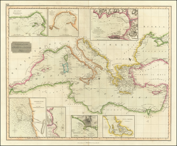 83-Mediterranean Map By John Thomson