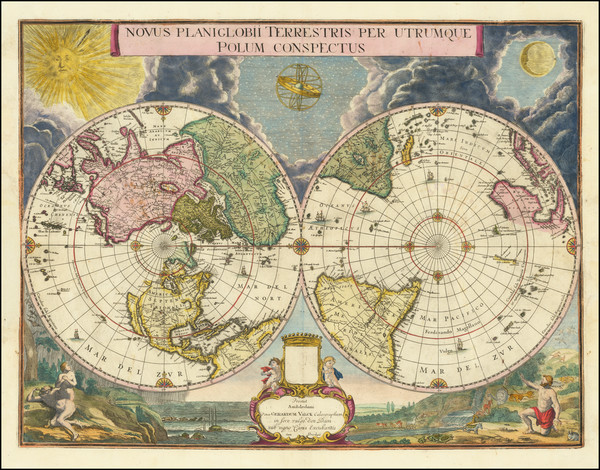 4-World and California as an Island Map By Gerard Valk