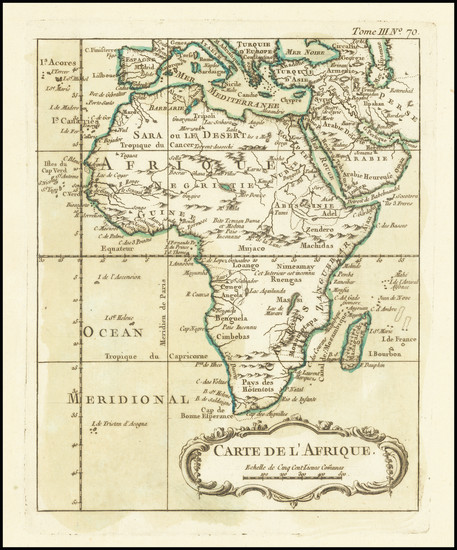 87-Africa Map By Jacques Nicolas Bellin