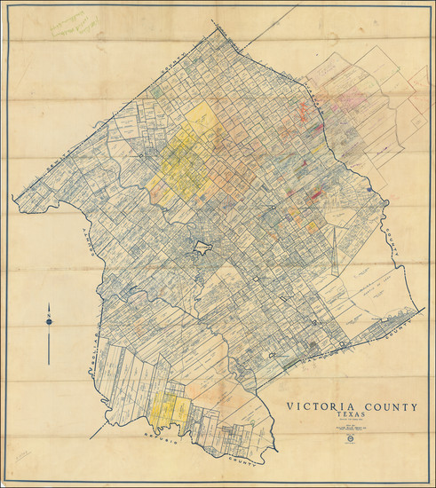 90-Texas Map By Alling Blue Print Company