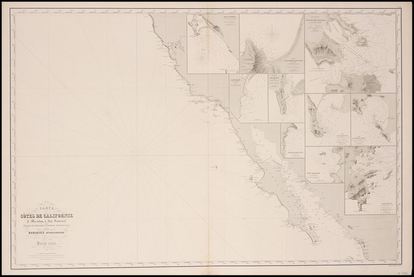 49-Mexico, Baja California and California Map By Aime Robiquet