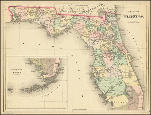 21-Florida Map By Wm. Bradley & Co.