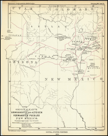 18-Southwest, Arizona, New Mexico and Rocky Mountains Map By Augustus Herman Petermann