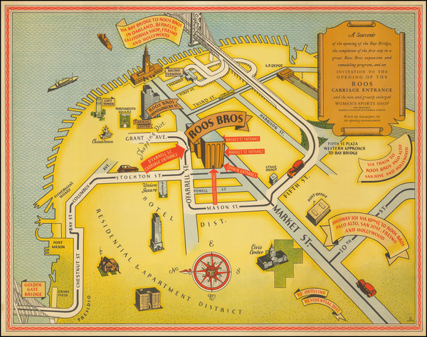 90-Pictorial Maps and San Francisco & Bay Area Map By Anonymous