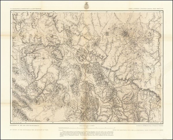 87-Arizona Map By George M. Wheeler