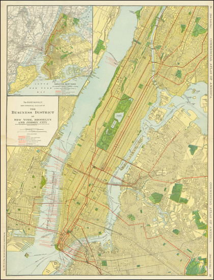 60-New York City Map By Rand McNally & Company