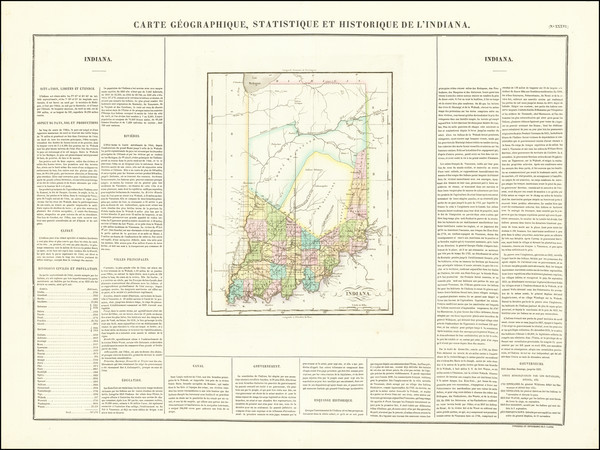 66-Indiana Map By Jean Alexandre Buchon