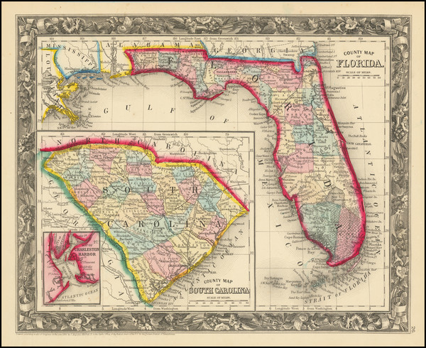 47-Florida Map By Samuel Augustus Mitchell Jr.