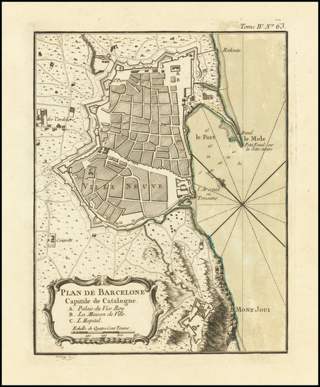 3-Catalonia Map By Jacques Nicolas Bellin