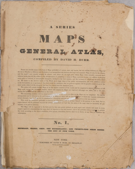 25-Maine, New York City, Ohio, Michigan and Atlases Map By David Hugh Burr