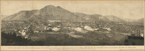 49-Nevada Map By Carleton E. Watkins / Frank Leslie