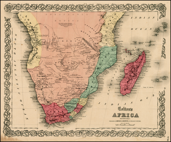 6-South Africa Map By Joseph Hutchins Colton