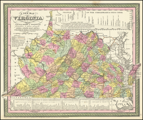 53-Virginia Map By Thomas, Cowperthwait & Co.