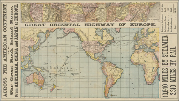 39-World and United States Map By Rand McNally & Company