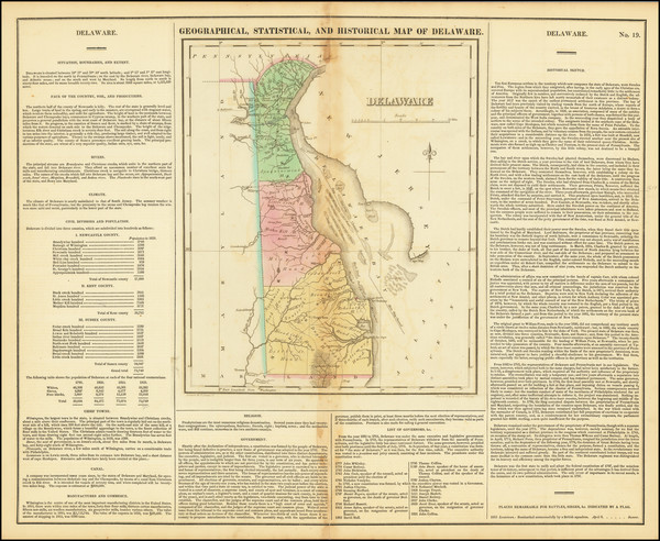 39-Delaware Map By Henry Charles Carey  &  Isaac Lea