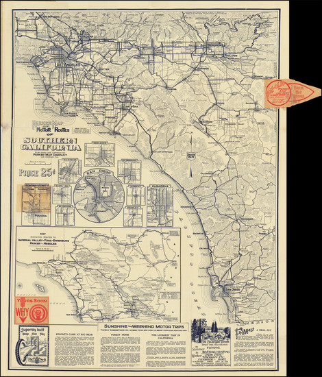 78-California and Los Angeles Map By Parker Map Company