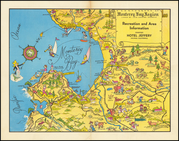 23-Pictorial Maps and Other California Cities Map By John Courtney Sandefur