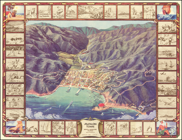 18-Pictorial Maps, California and Other California Cities Map By L.C.B. Co.