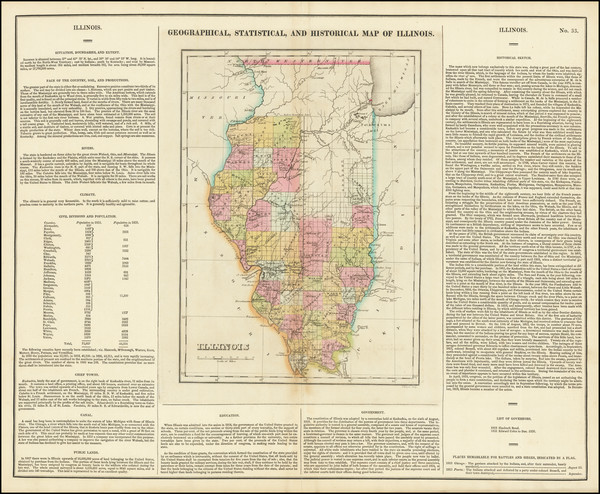 55-Illinois Map By Henry Charles Carey  &  Isaac Lea