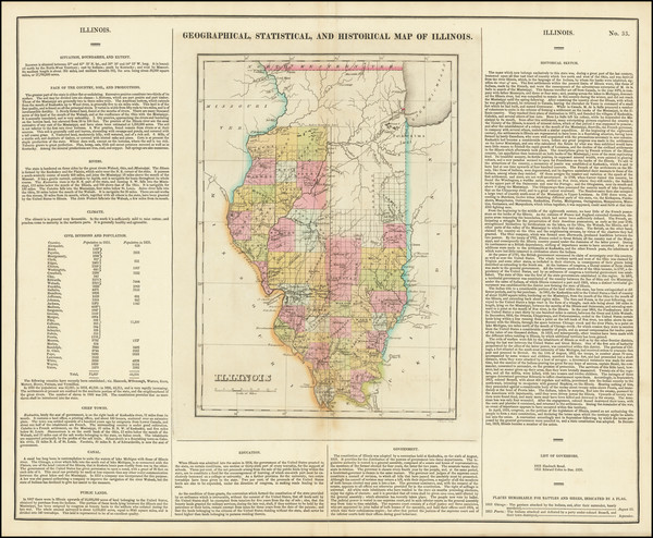 23-Illinois Map By Henry Charles Carey  &  Isaac Lea