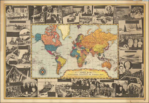 9-World, Pictorial Maps and World War II Map By Acme Newspictures, Inc.